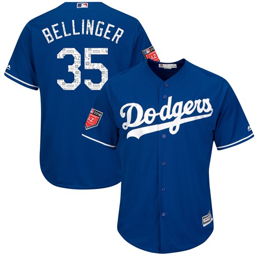 Dodgers #35 Cody Bellinger Blue 2018 Spring Training Cool Base Stitched MLB Jersey - Click Image to Close